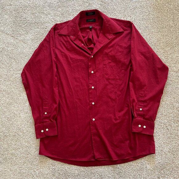 Covington Other - Deep Red Burgundy Mens Semi-Formal Button-Down Preppy Grunge Size Medium